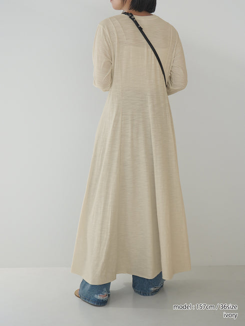 【 予約:10月中旬〜下旬 】SLUB FLARE DRESS/Y254-51135